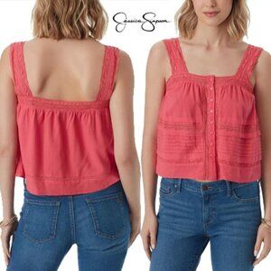 Jessica Simpson NWT Womens Lace Trim Cami Claret Red Size XS